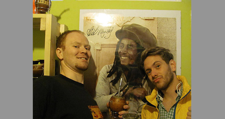 Od lewej: Paweł Piwowar, Bob Marley i Jakub Pawlikowski.